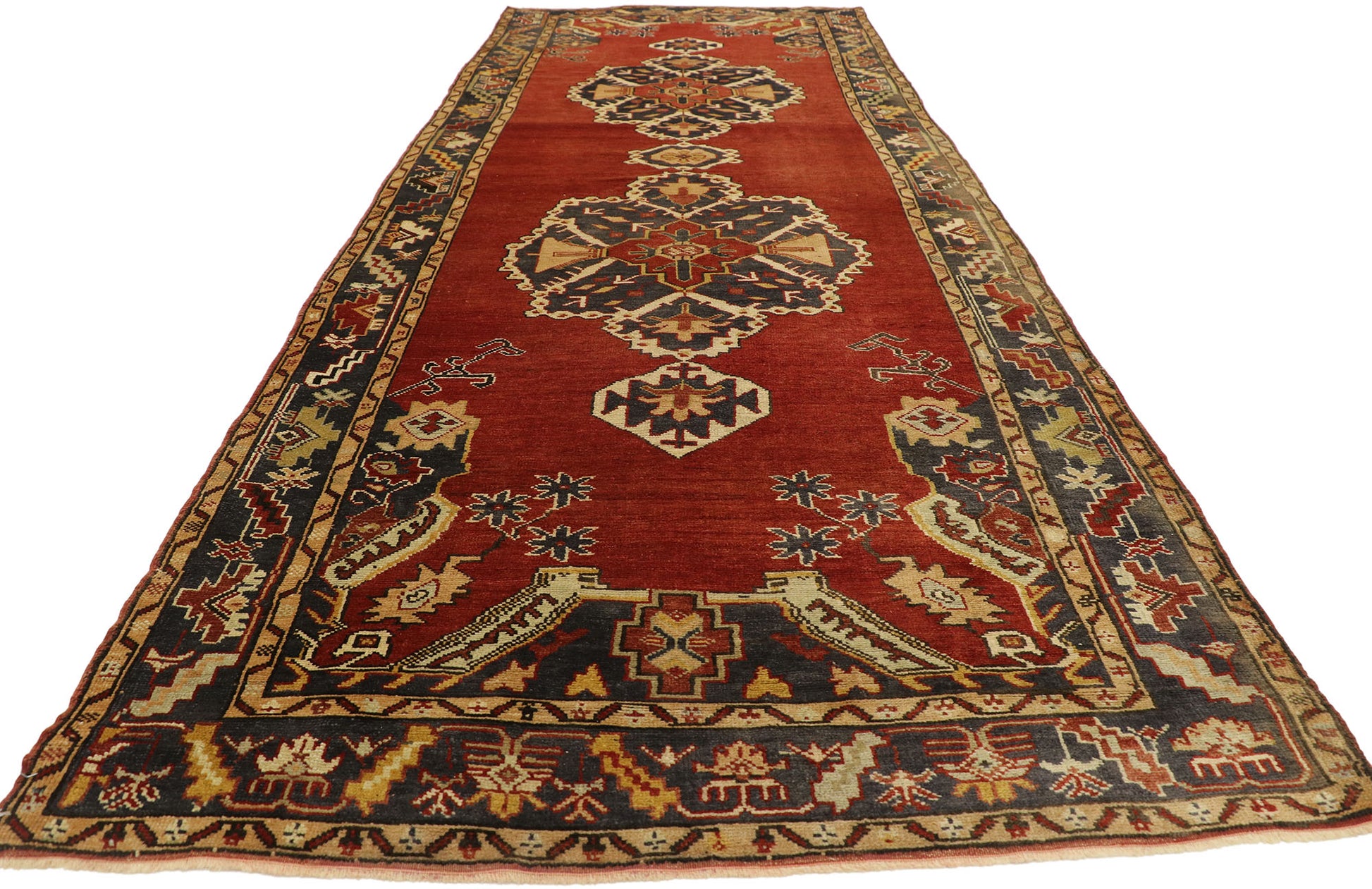 4 x 12 Vintage Turkis Oushak Rug 73738