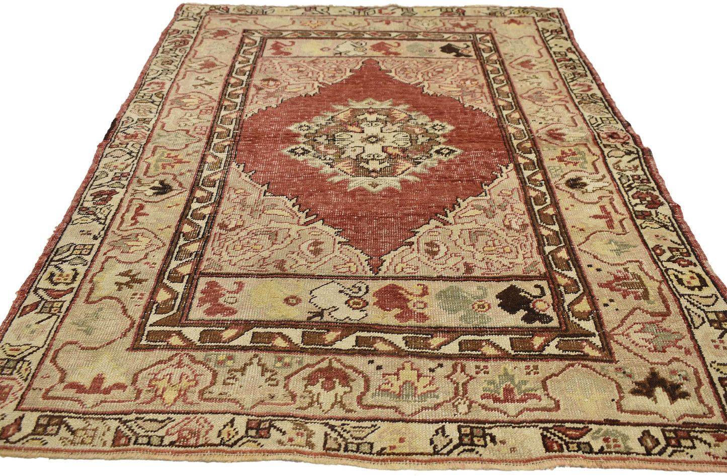 4 x 6 Vintage Turkish Oushak Rug 73741