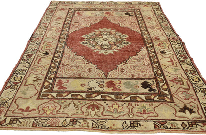 4 x 6 Vintage Turkish Oushak Rug 73741