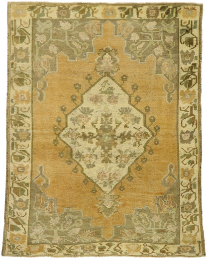5 x 6 Vintage Turkish Oushak Rug 73772