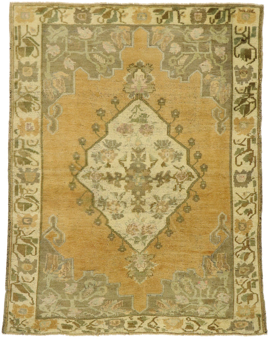5 x 6 Vintage Turkish Oushak Rug 73772