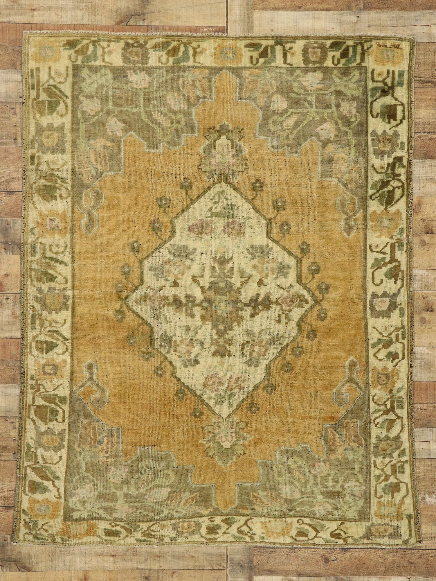 5 x 6 Vintage Turkish Oushak Rug 73772