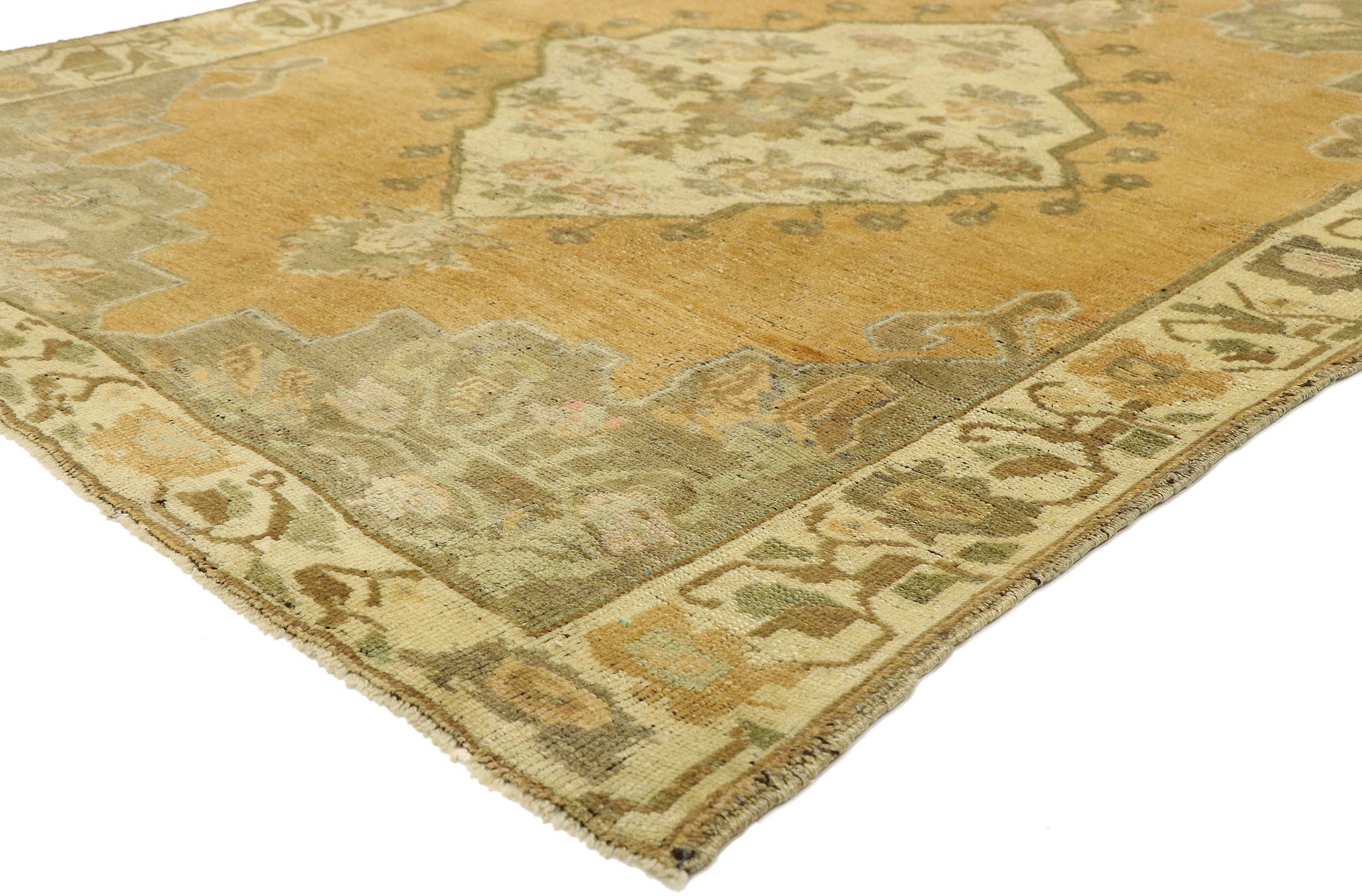 5 x 6 Vintage Turkish Oushak Rug 73772