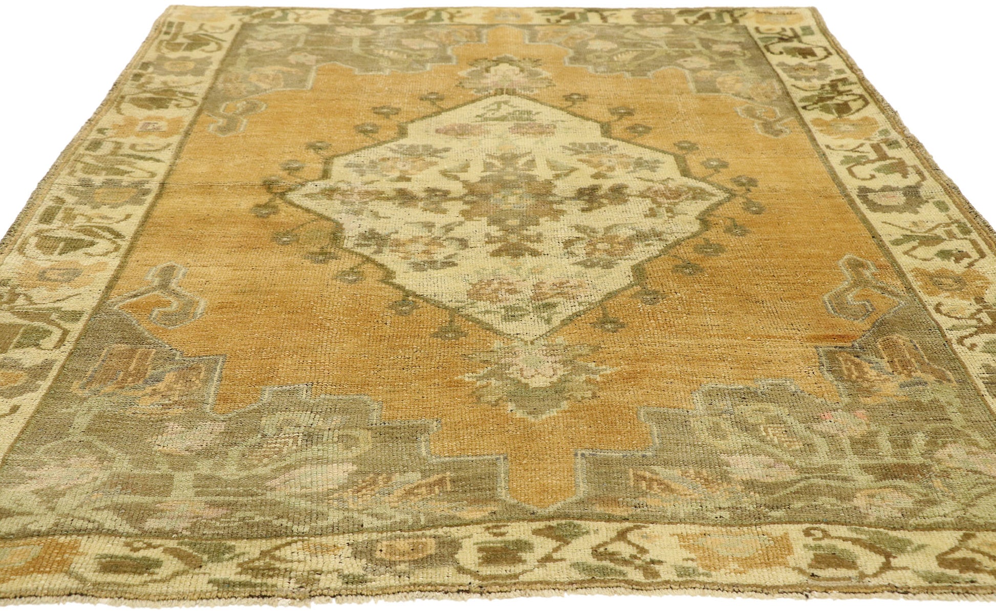 5 x 6 Vintage Turkish Oushak Rug 73772