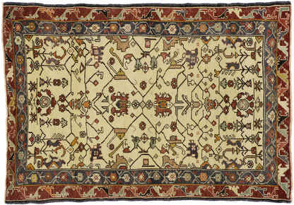 4 x 5 Antique Turkish Oushak Rug 73781