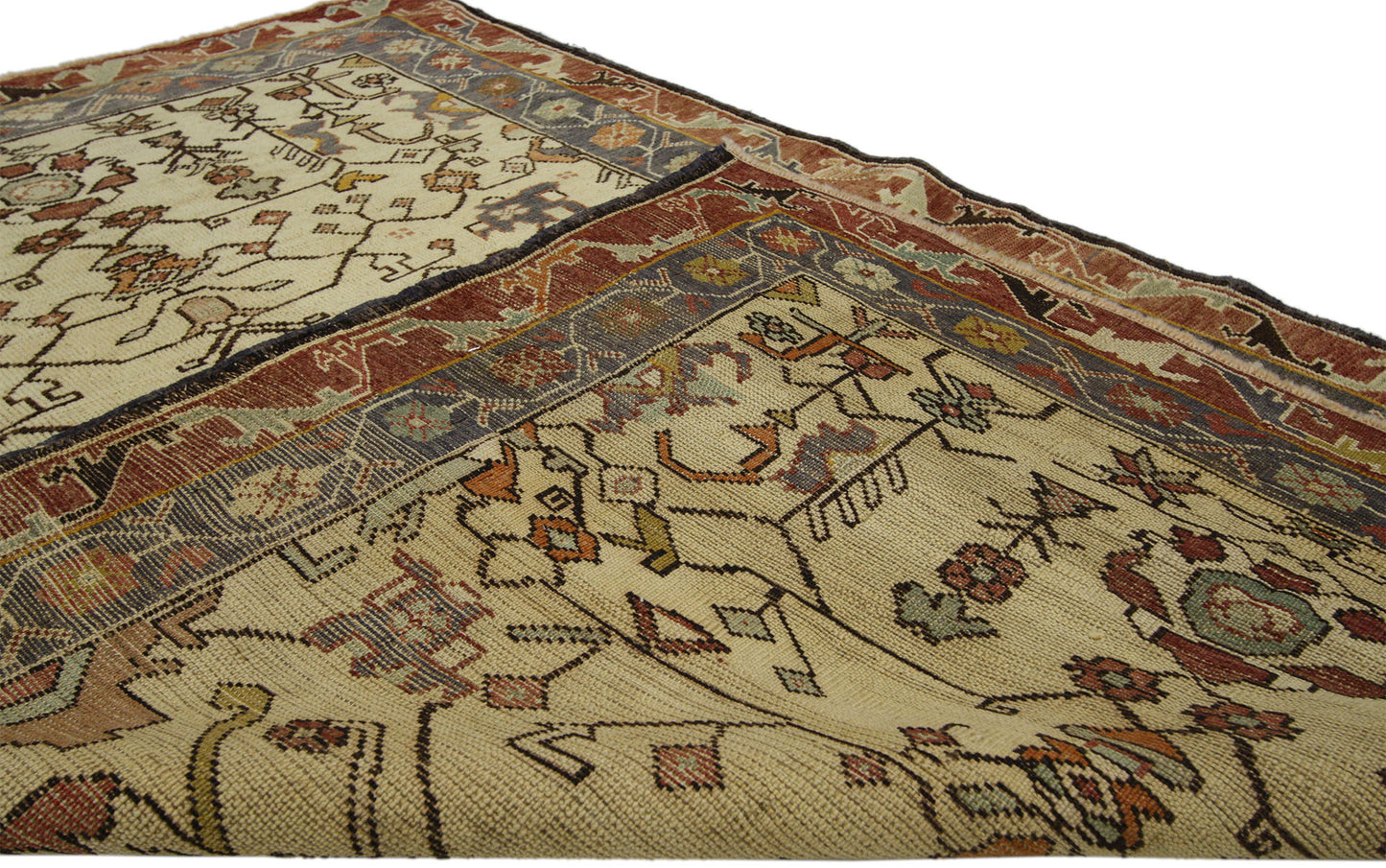 4 x 5 Antique Turkish Oushak Rug 73781