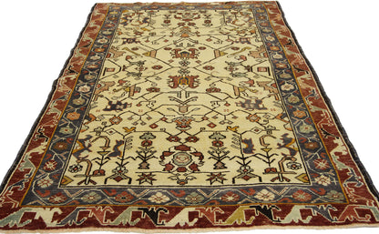 4 x 5 Antique Turkish Oushak Rug 73781