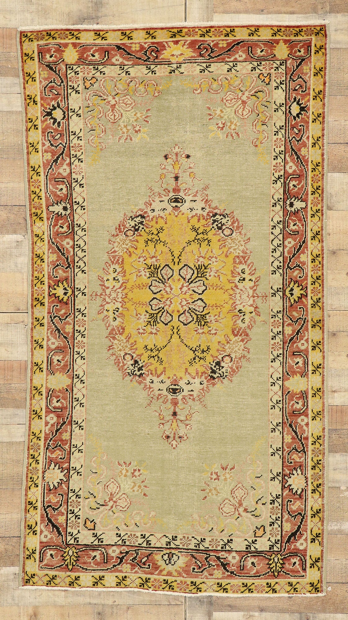 3 x 6 Antique Turkish Oushak Rug 73785