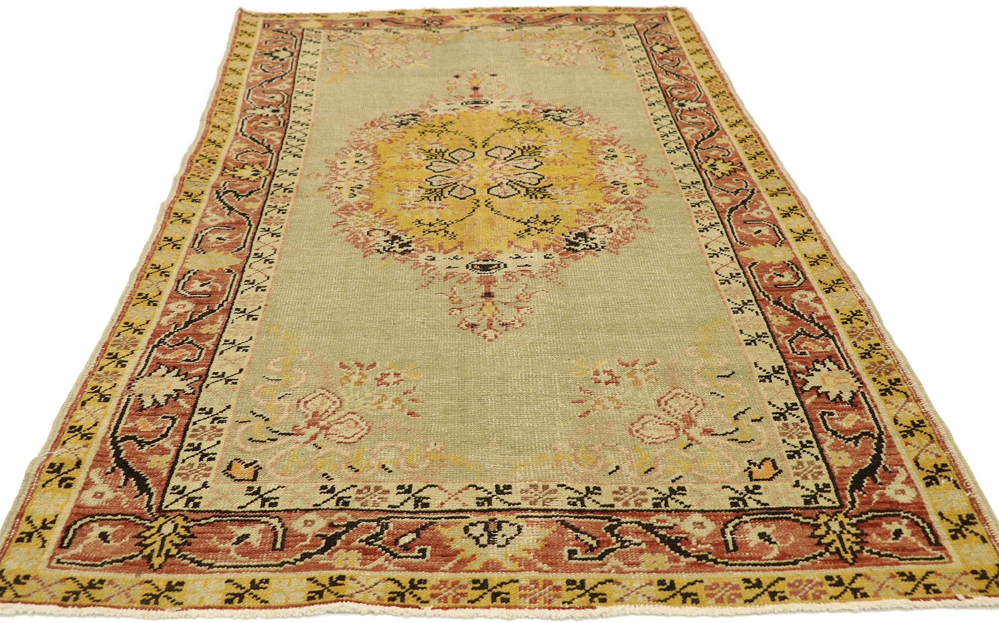 3 x 6 Antique Turkish Oushak Rug 73785
