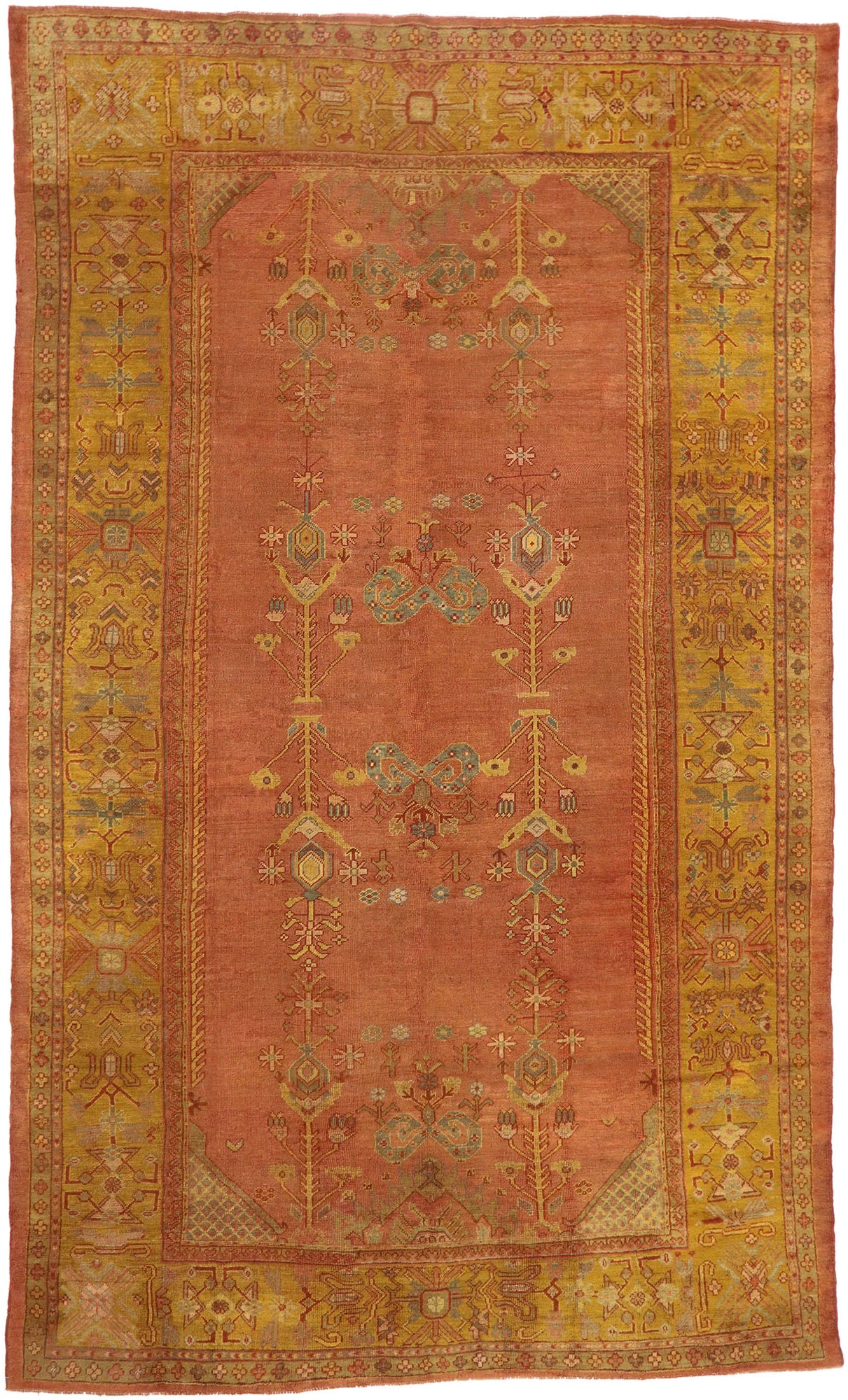 9 x 15 Antique Turkish Oushak Rug 73790