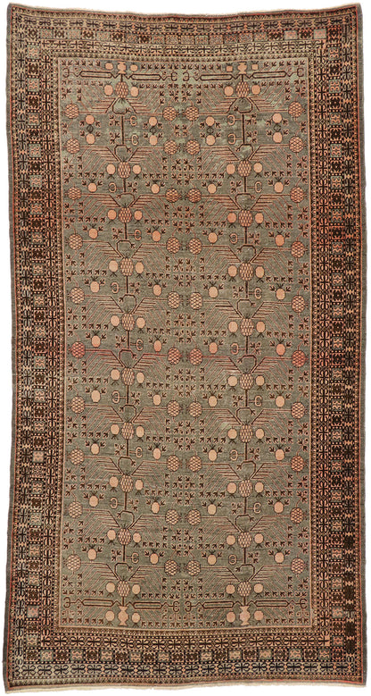 7 x 13 Antique Khotan Pomegranate Rug 73805