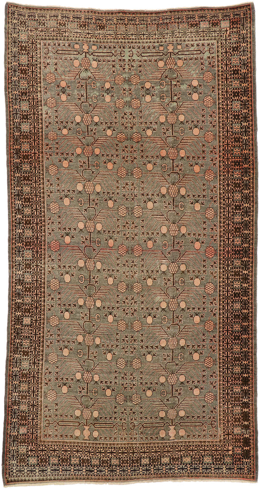 7 x 13 Antique Khotan Pomegranate Rug 73805