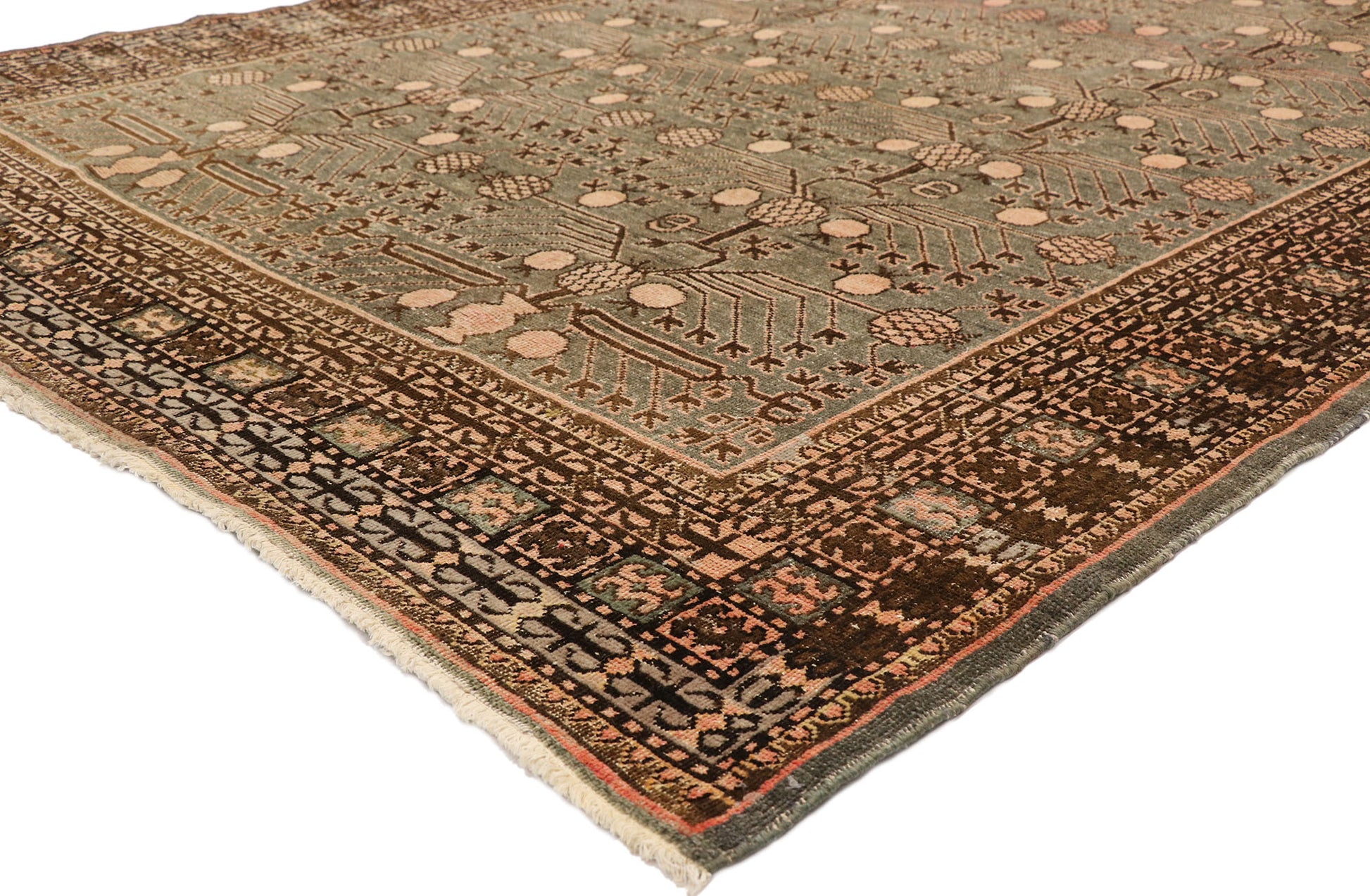 7 x 13 Antique Khotan Pomegranate Rug 73805