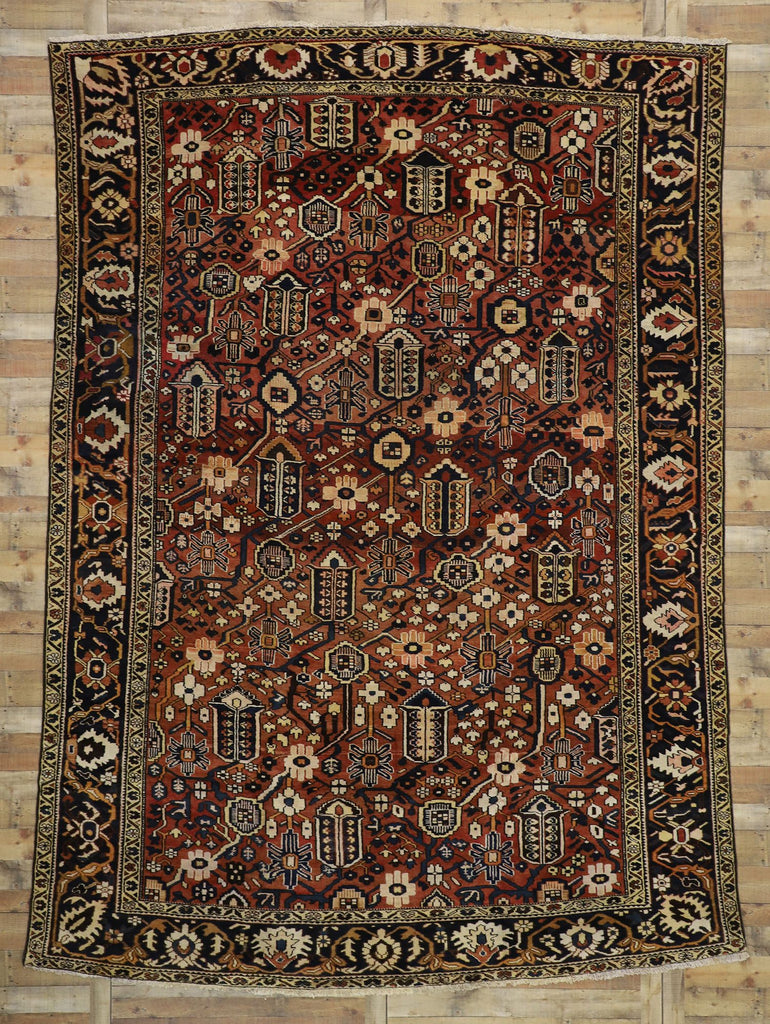 10 x 14 Vintage Persian Bakhtiari Rug 73825