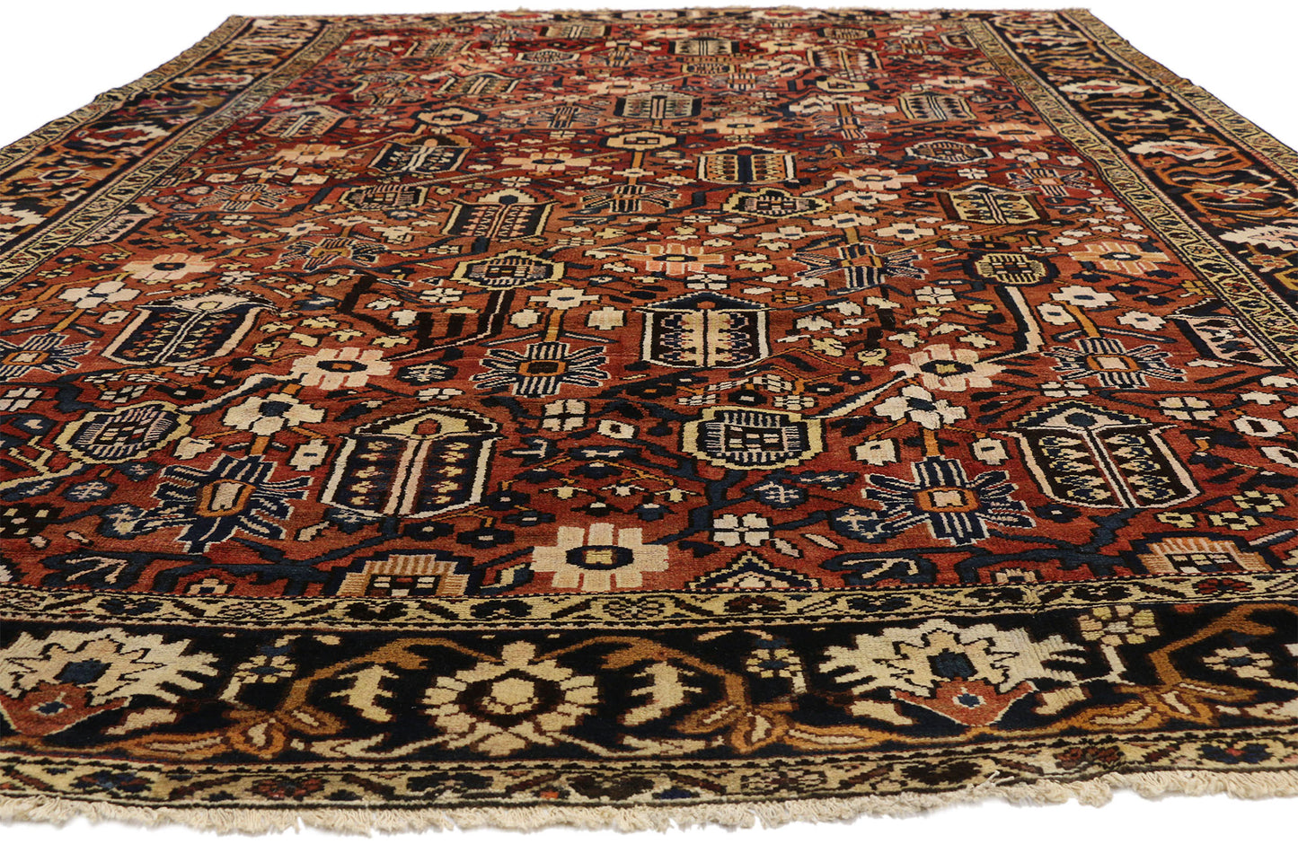 10 x 14 Vintage Persian Bakhtiari Rug 73825