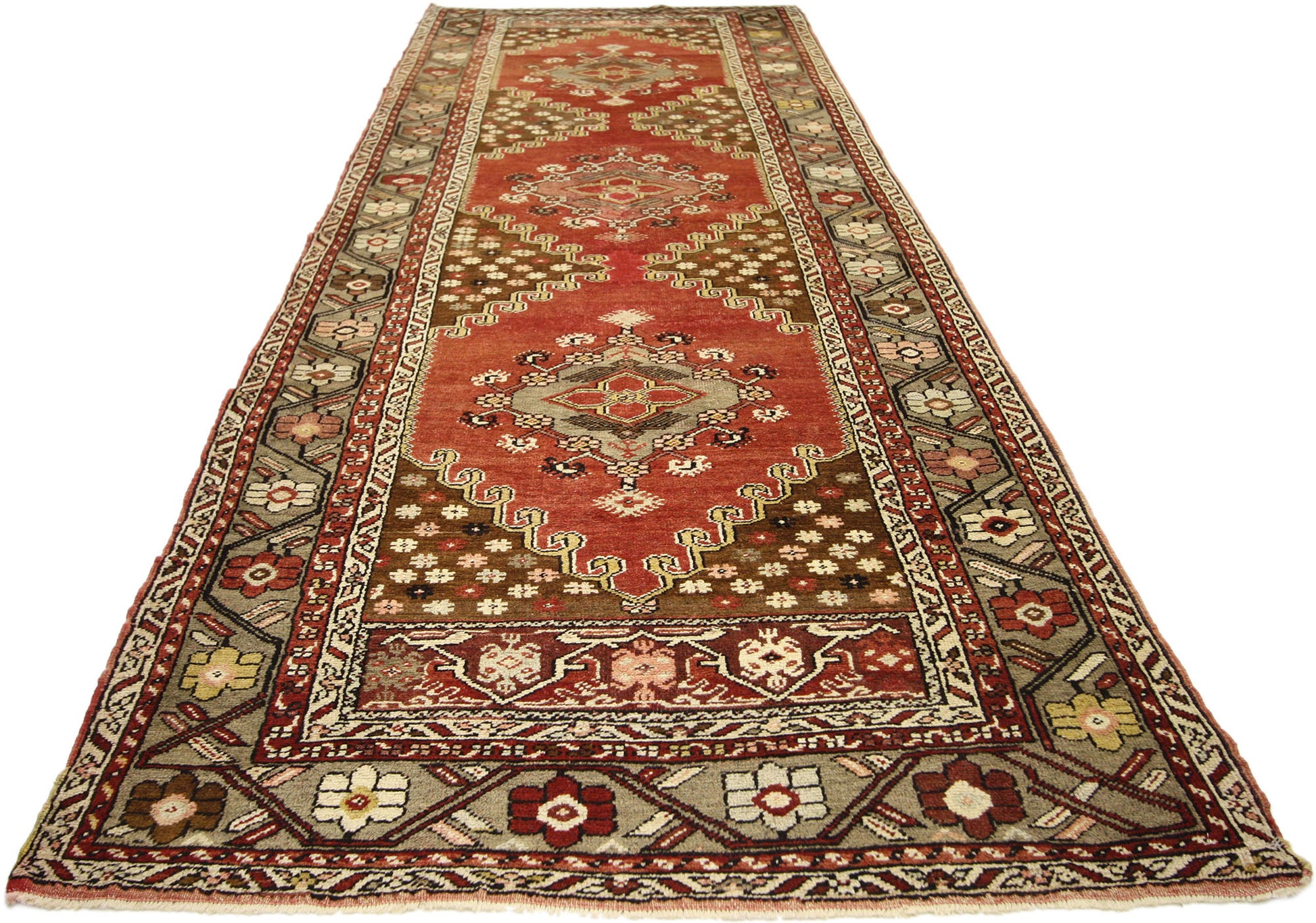 3 x 11 Vintage Turkish Oushak Runner 73839