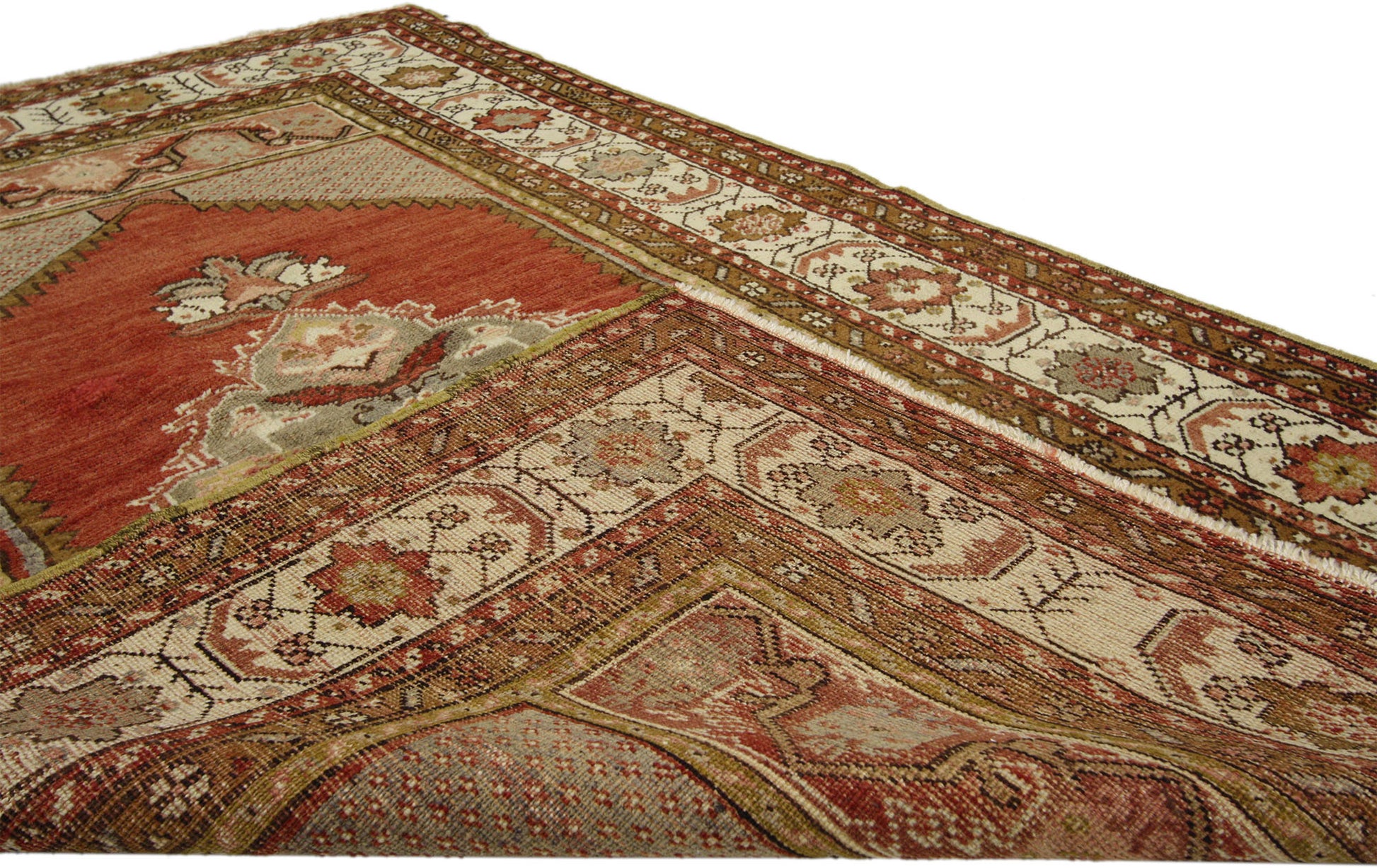 4 x 5 Vintage Turkish Oushak Rug 73854