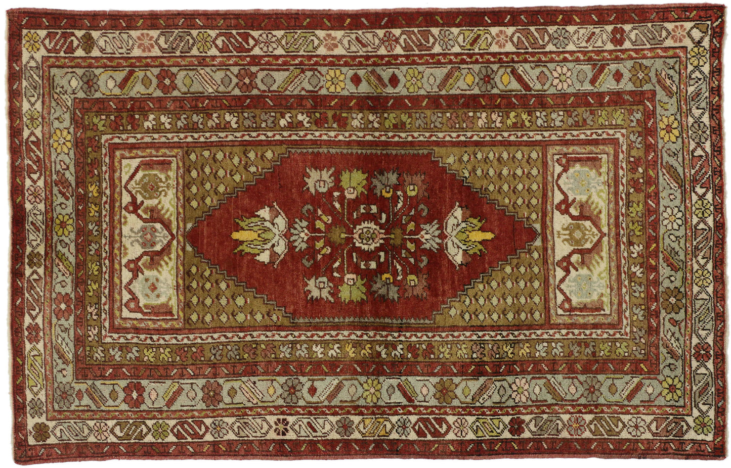 3 x 5 Vintage Turkish Oushak Rug 73841