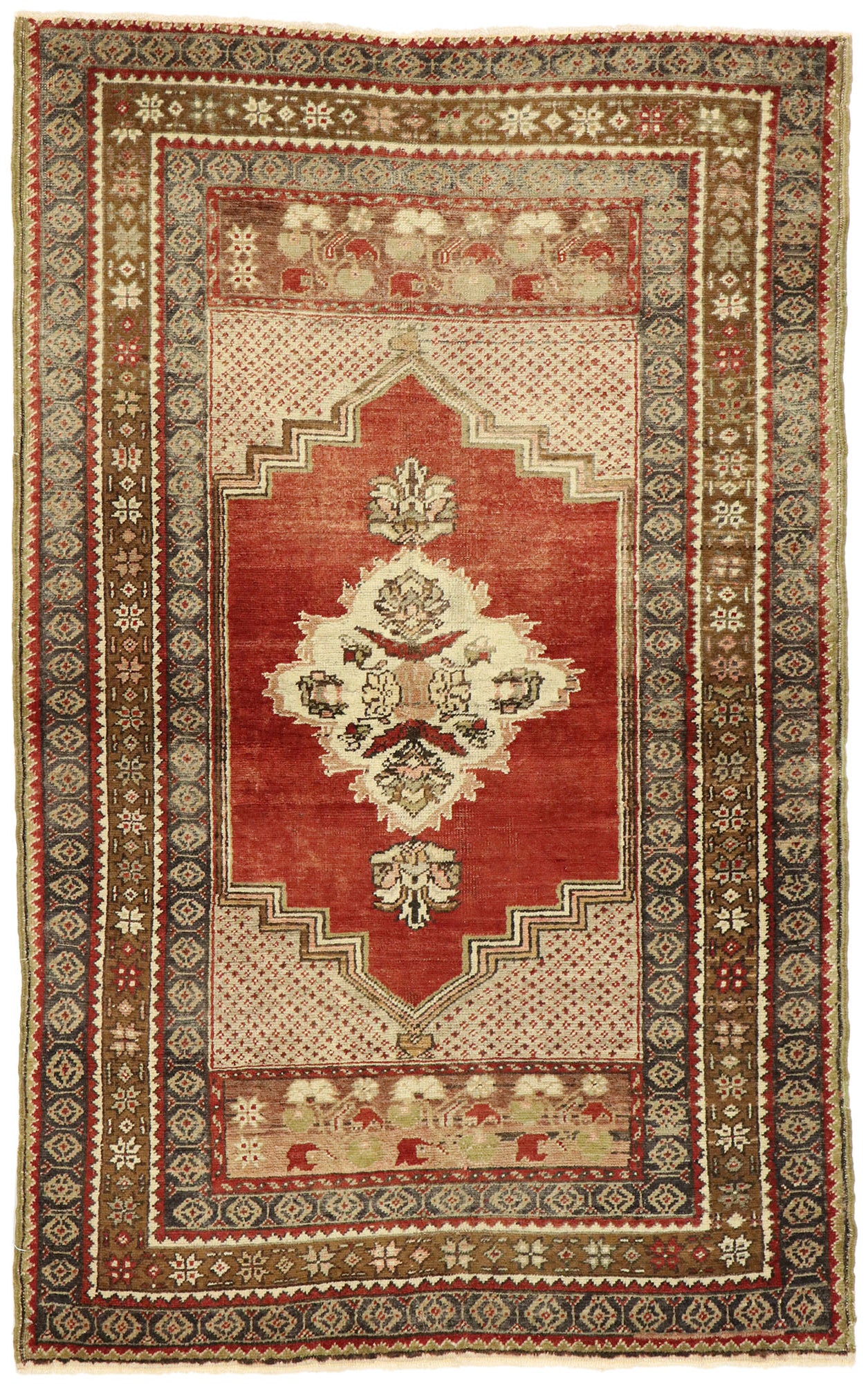 3 x 5 Vintage Turkish Oushak Rug 73843