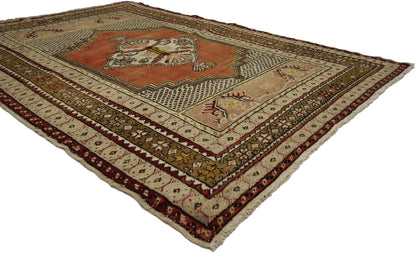 4 x 6 Vintage Turkish Oushak Rug 73847