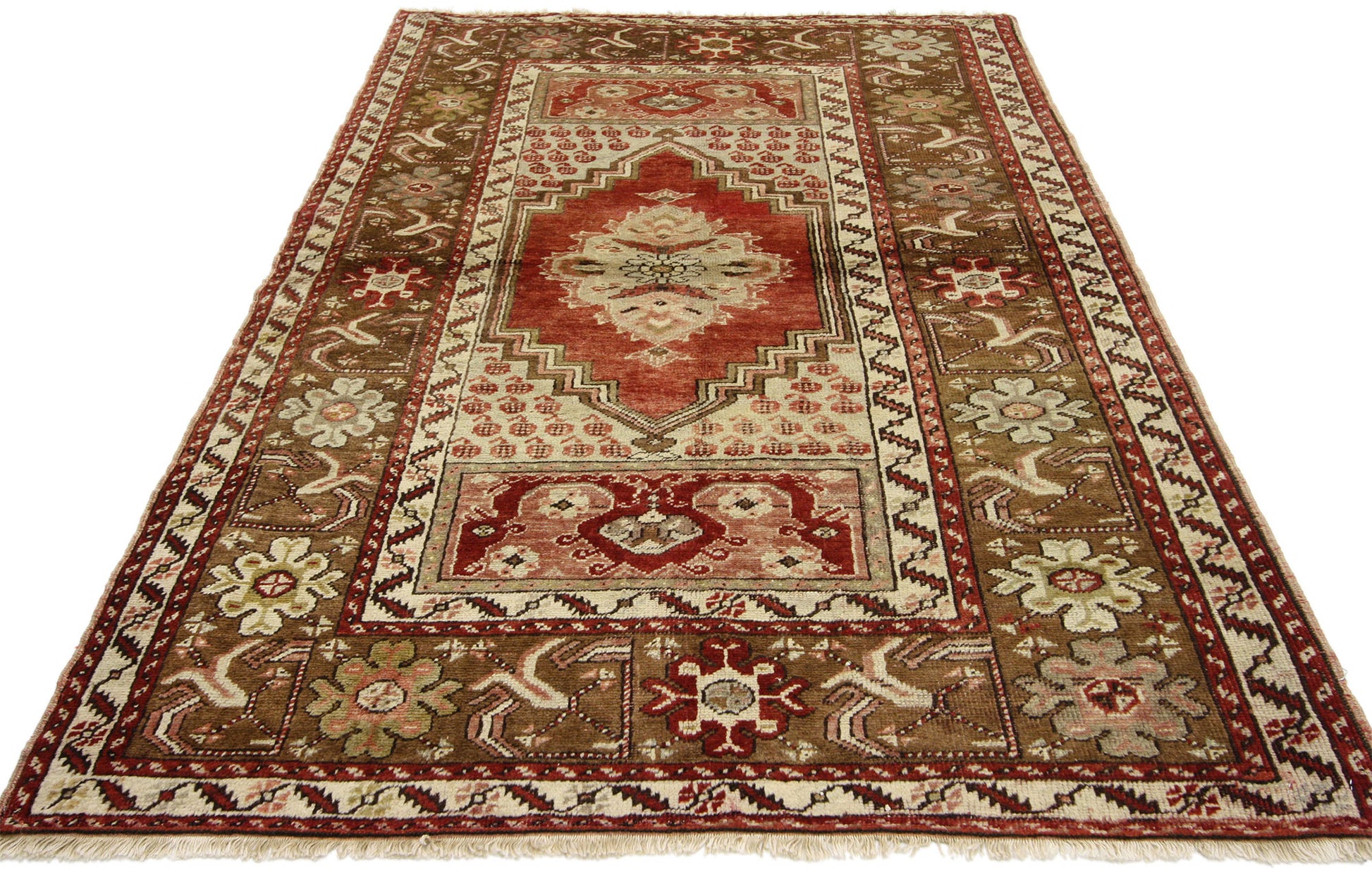 4 x 6 Vintage Turkish Oushak Rug 73849