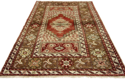 4 x 6 Vintage Turkish Oushak Rug 73849