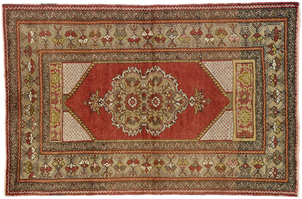 4 x 5 Vintage Turkish Oushak Rug 73855