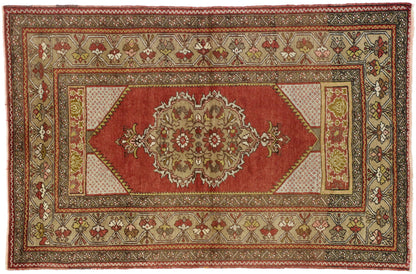 4 x 5 Vintage Turkish Oushak Rug 73855