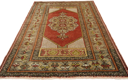 4 x 5 Vintage Turkish Oushak Rug 73855