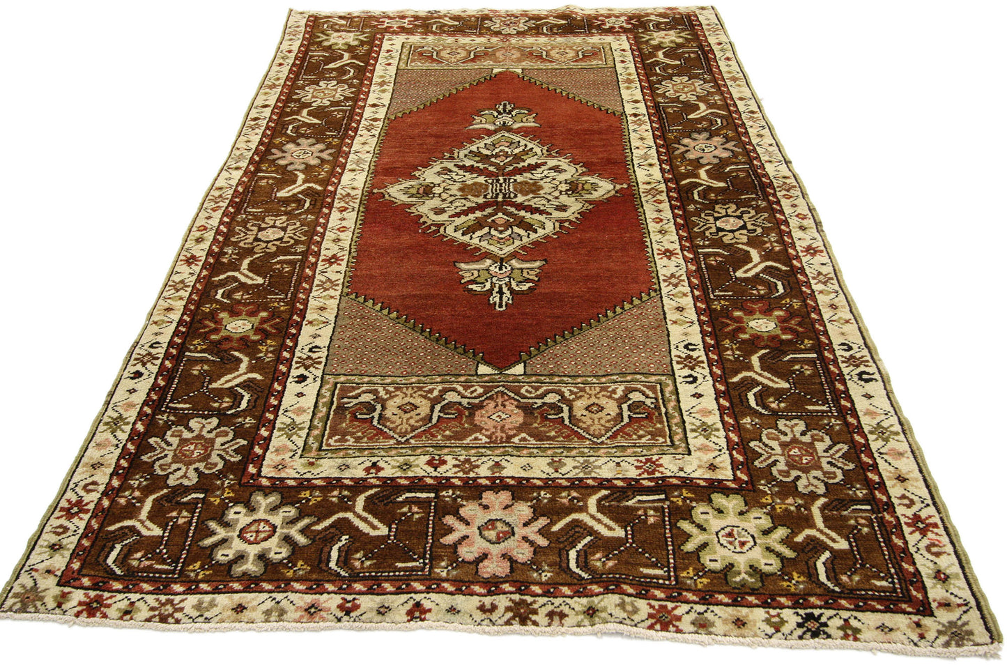 3 x 6 Vintage Turkish Oushak Rug 73862