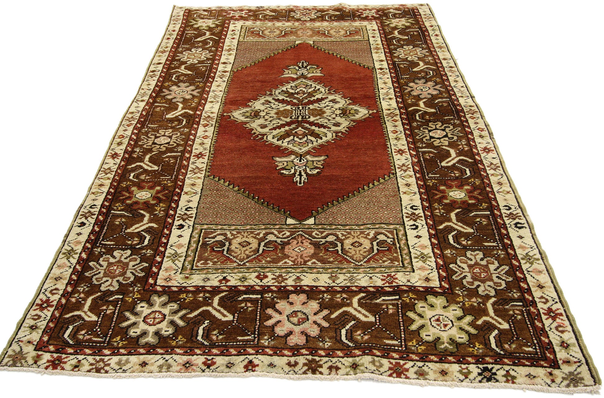 3 x 6 Vintage Turkish Oushak Rug 73862