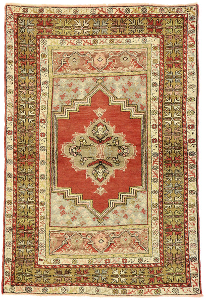 4 x 5 Vintage Turkish Oushak Rug 73863