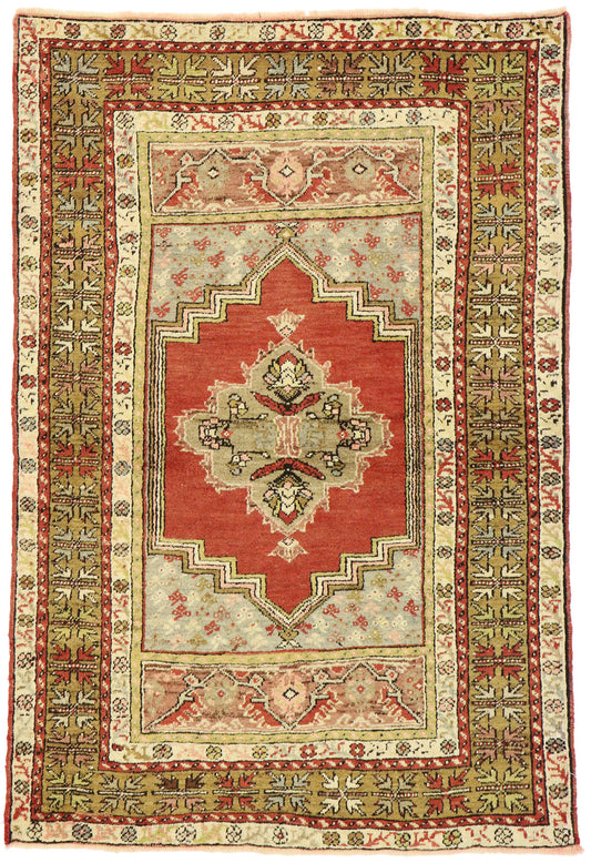 4 x 5 Vintage Turkish Oushak Rug 73863