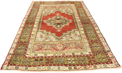 4 x 5 Vintage Turkish Oushak Rug 73863