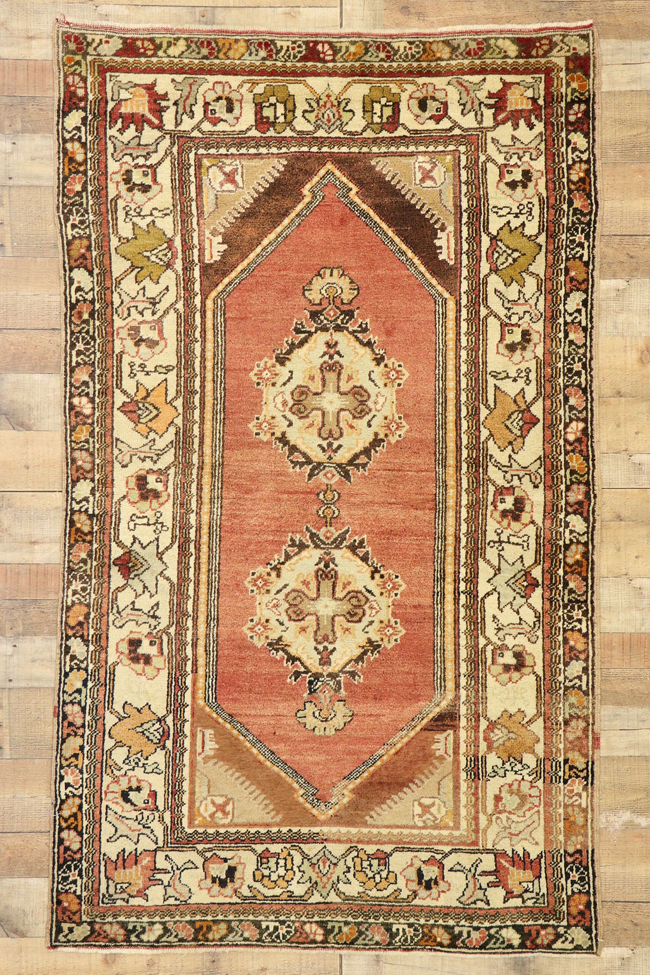 4 x 7 Vintage Turkish Oushak Rug 73864