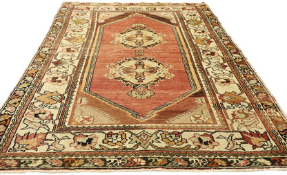4 x 7 Vintage Turkish Oushak Rug 73864