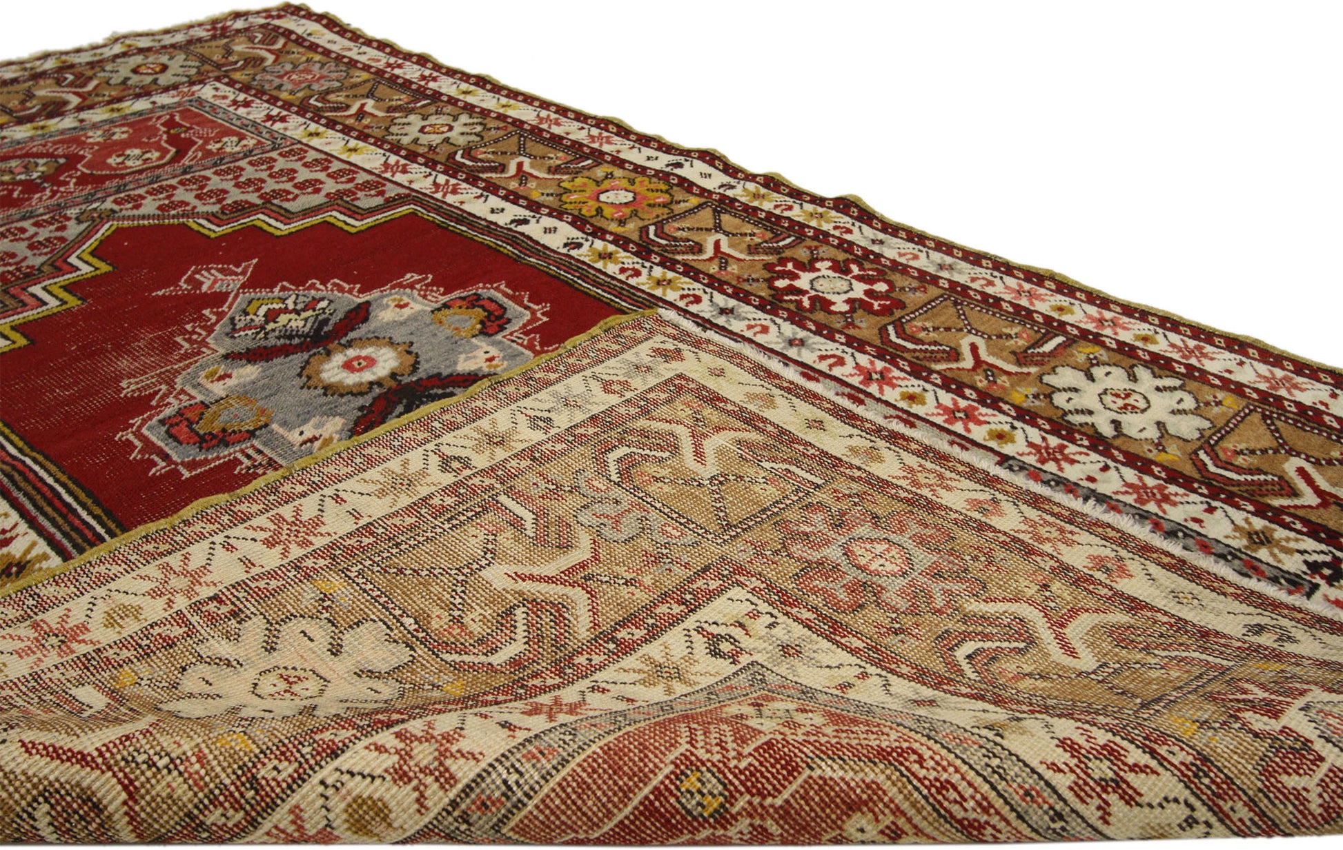 4 x 6 Vintage Turkish Oushak Rug 73869