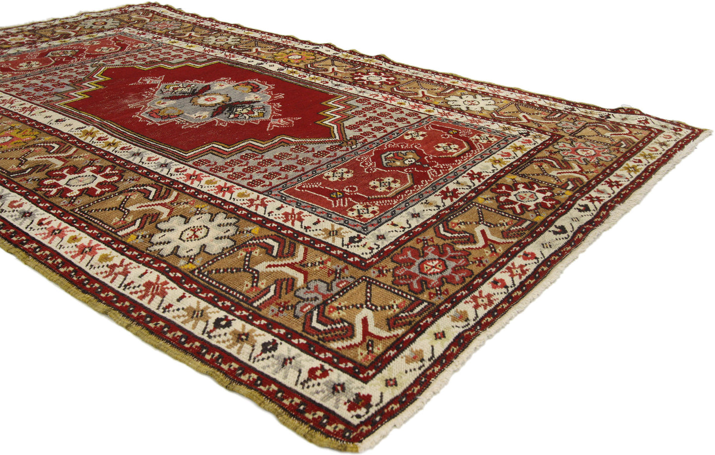 4 x 6 Vintage Turkish Oushak Rug 73869