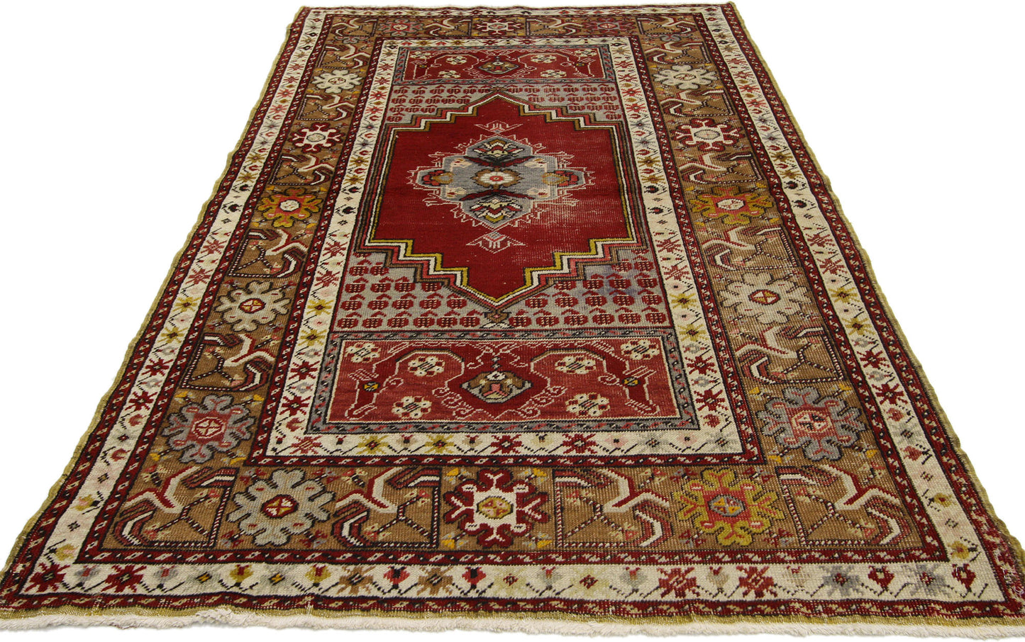 4 x 6 Vintage Turkish Oushak Rug 73869