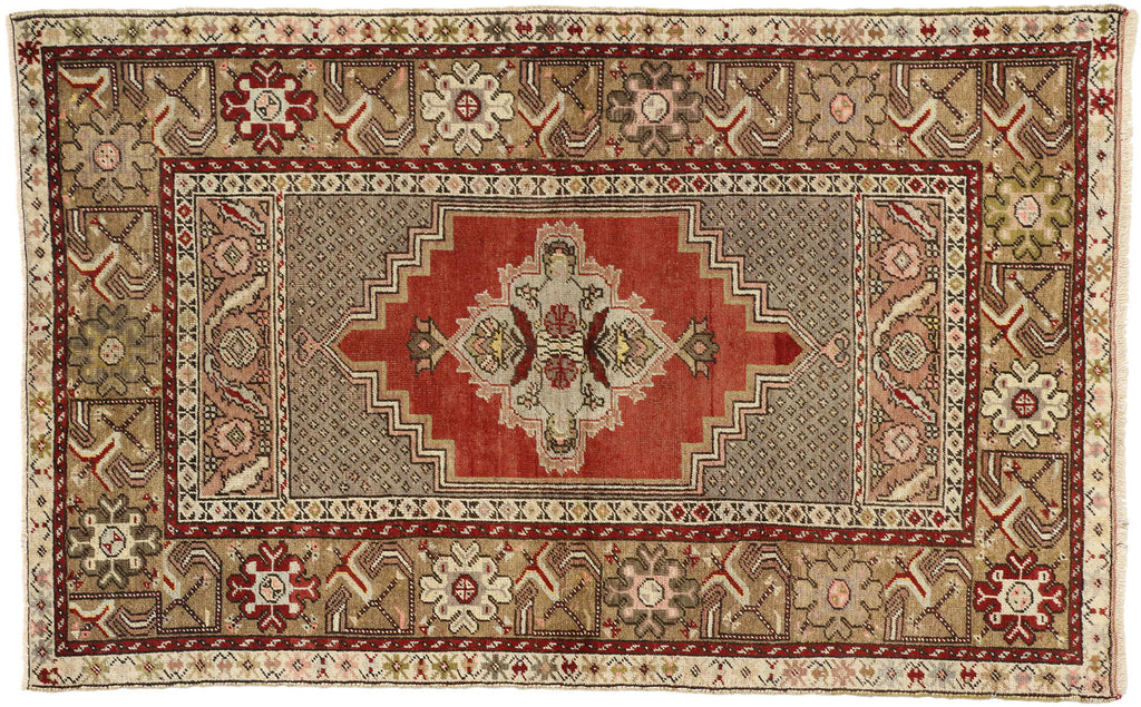 4 x 6 Vintage Turkish Oushak Rug 73872