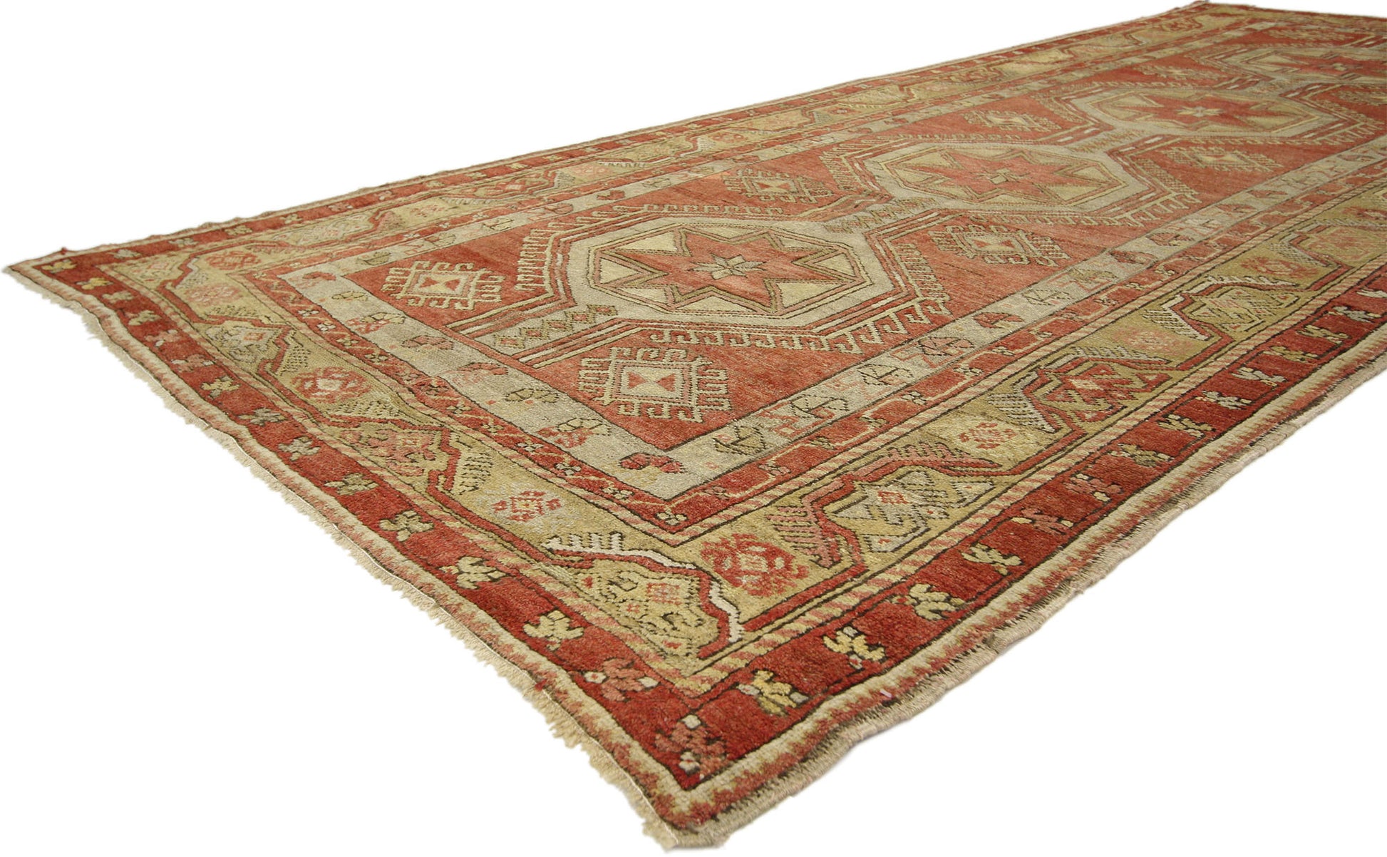 5 x 13 Vintage Turkish Oushak Rug 73879