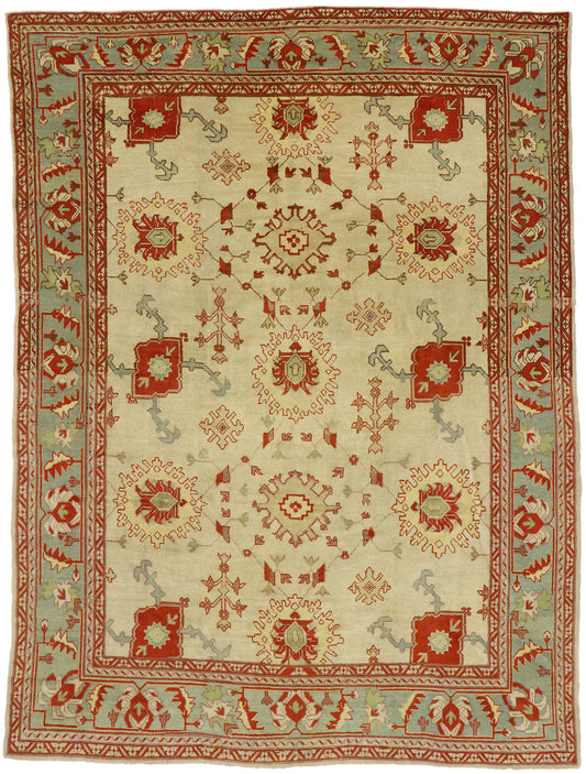 9 x 12 Antique Turkish Oushak Rug 73883