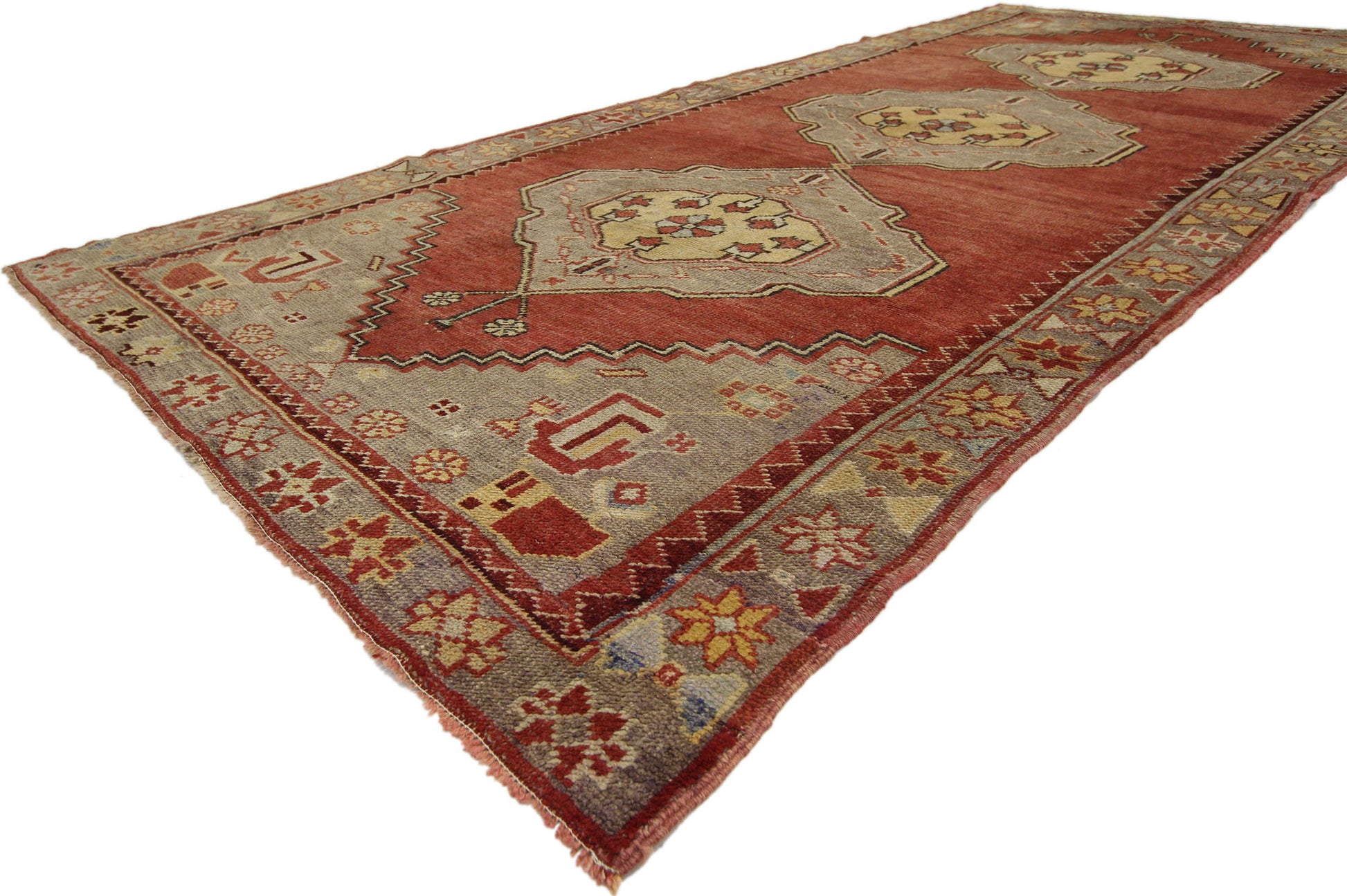 4 x 10 Vintage Turkish Oushak Rug 73891
