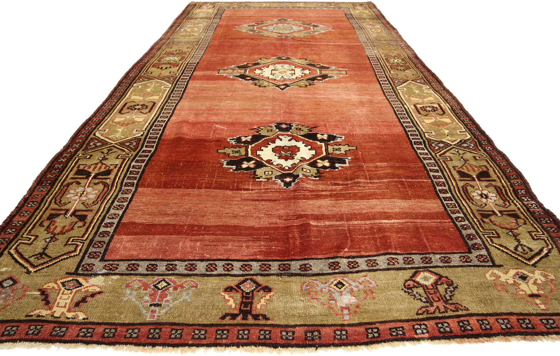 5 x 12 Vintage Turkish Oushak Rug 73901