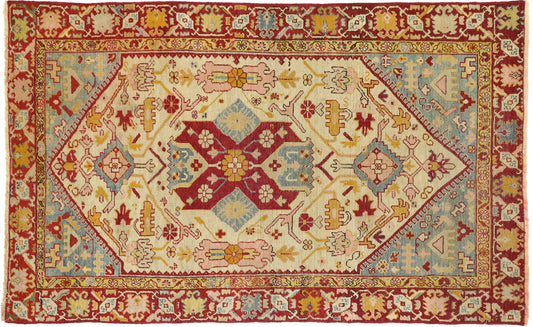 4 x 6 Vintage Turkish Oushak Rug 73905