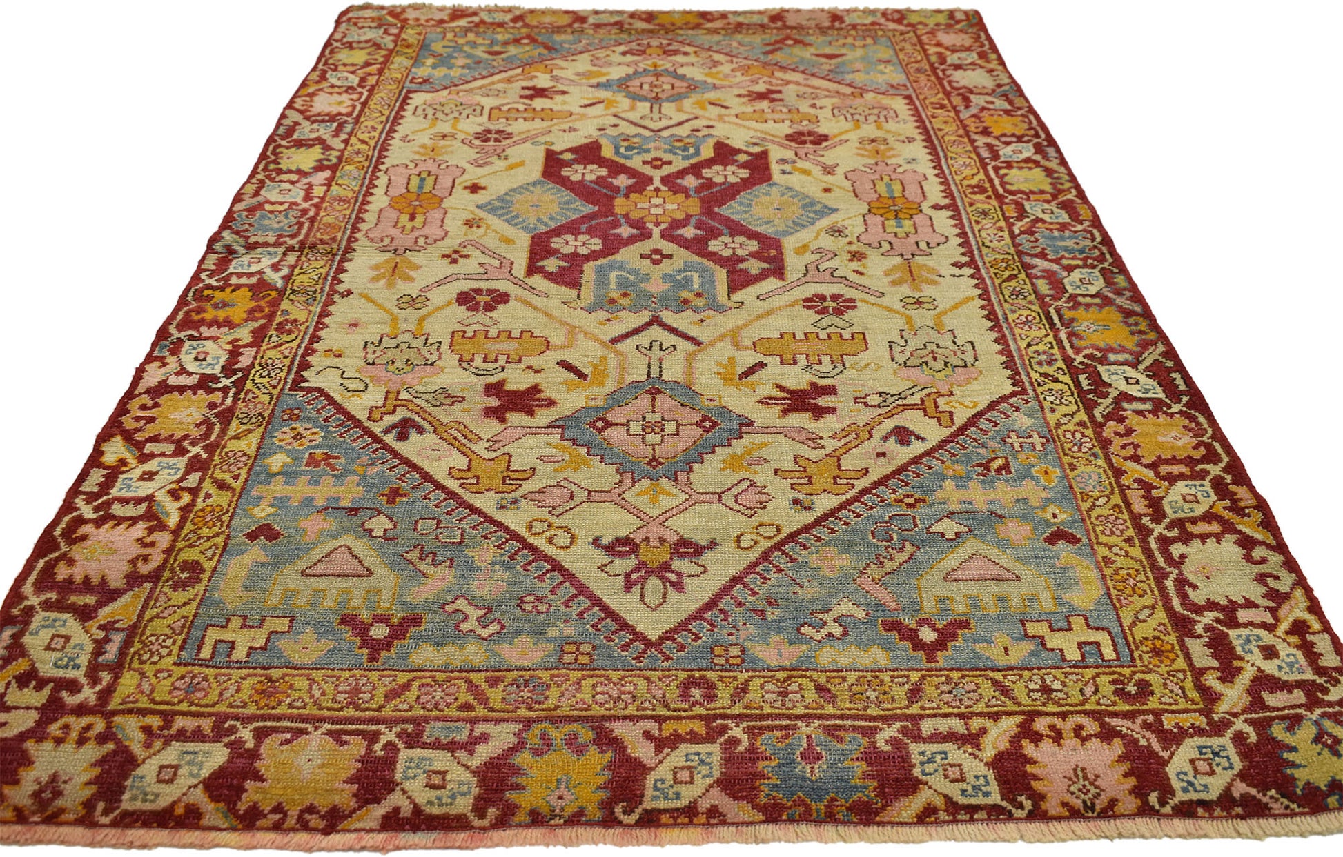 4 x 6 Vintage Turkish Oushak Rug 73905