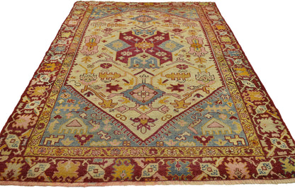 4 x 6 Vintage Turkish Oushak Rug 73905