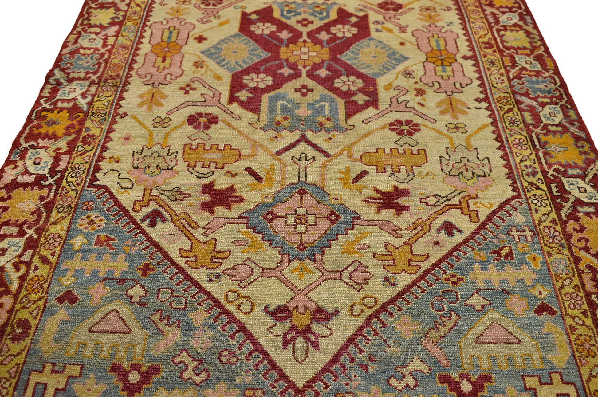 4 x 6 Vintage Turkish Oushak Rug 73905