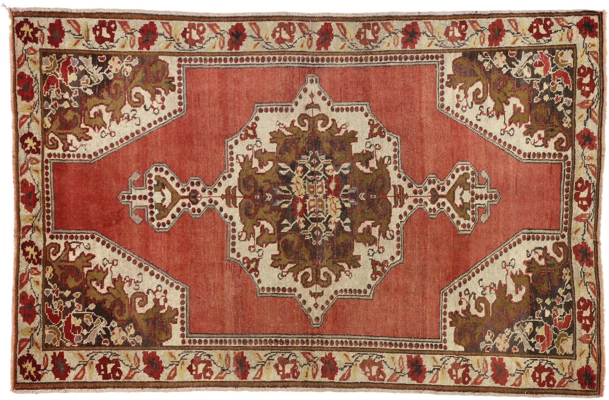 5 x 6 Vintage Turkish Oushak Rug 73916