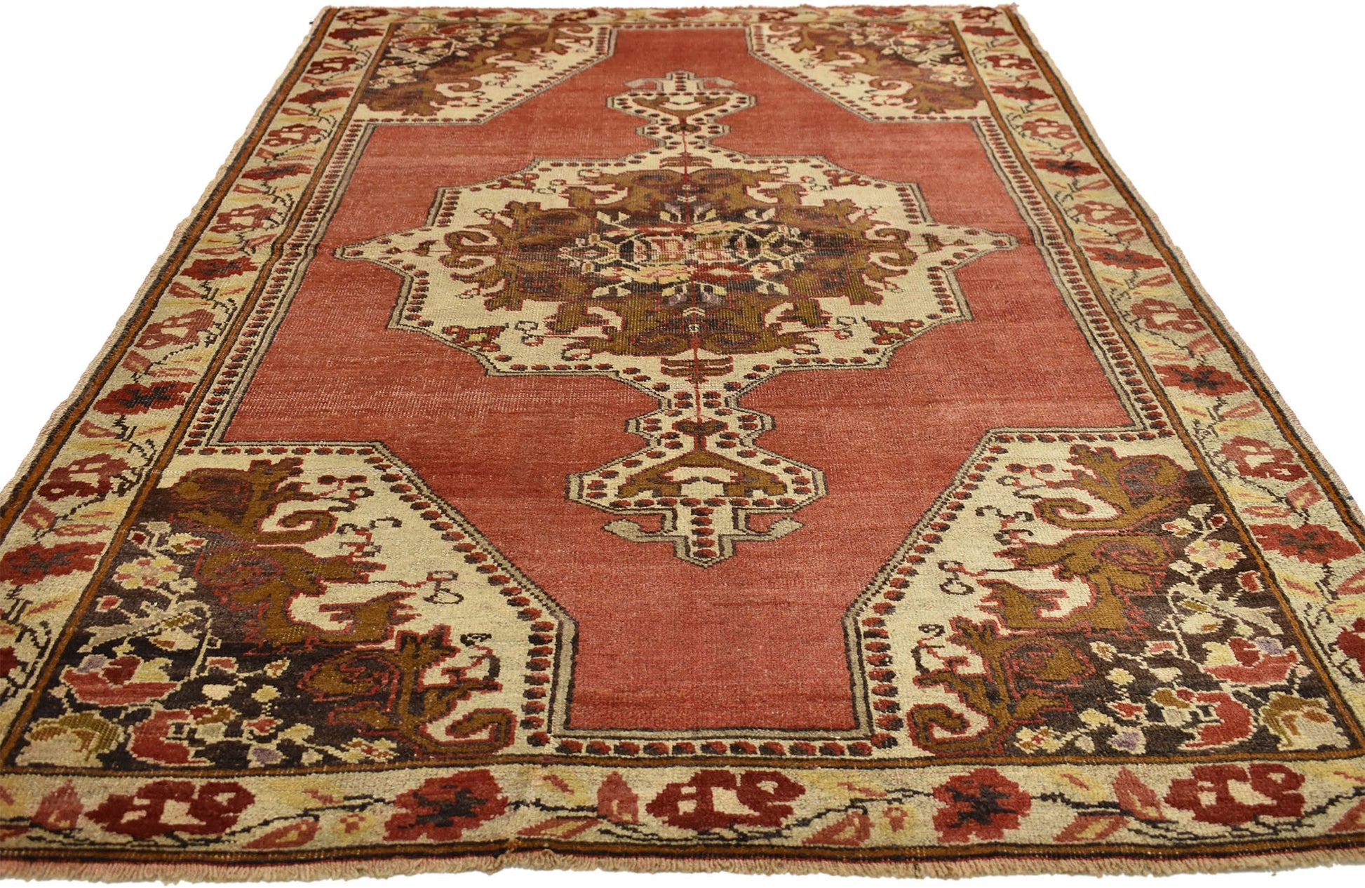 5 x 6 Vintage Turkish Oushak Rug 73916